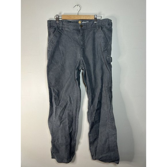 Carhartt Other - Carhartt Canvas Cargo Pants Mens 36x34 Gray Ripstop Pockets Relaxed Fit